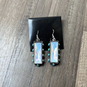 Elegant Silver and Blue Dangle Earrings